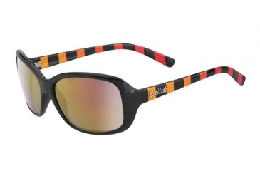 Image of Bolle Molly Sunglasses, Shiny Black/Rainbow Frame, Rose Gold Lens, 11965