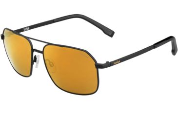 Image of Bolle Navis Sunglasses, Matte Black, Polarized Brown Gold 12577
