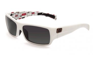 Image of Bolle Oscar Sunglasses, White Gray Blocks Frame, Polarized TNS Lens, 11461