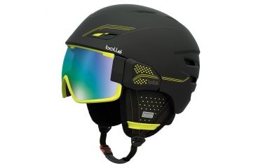Image of Bolle Osmoz Helmet, Black and Green with Green Emerald Lens, 54-58cm 30636
