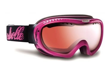 Image of Bolle Simmer Women's Ski Goggles, Pink Flower Frame, Vermillon Gun Lens 20686