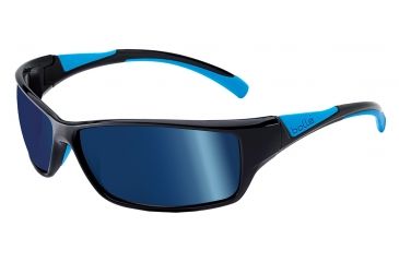 Image of Bolle Speed Single Vision Prescription Sunglasses, Shiny Black/Blue Frame-11631SV