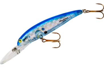 Image of Bomber Deep Long A Minnow, 3 1/2in, Floating, 3/8oz, Silver Prism Blue Back, B24APTL