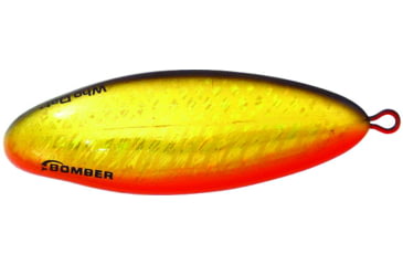 Image of Bomber Who Dat Weedless Rattling Spoon, 5/0 Hook, Yellow, 2 5/8in, 7/8oz, BSWWRS3390