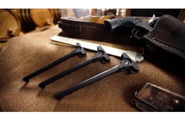 Image of Bootleg Inc AR-15 Charging Handle, Standard, Logo Lasered, Retail Packaging, Black, BP-CH