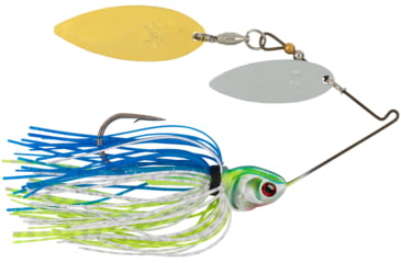 Image of Booyah Covert Finesse Spinnerbait, Double Willow Blade, 1/2oz, 4in, Wht/Chart/Blue, BYCVF12NGW730