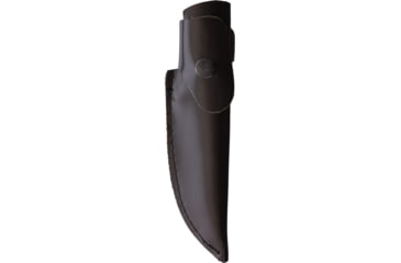 Image of BORDO Potter Natural Fixed Blade Knife, 8.75in Overall, 4.5in, Stainless Steel, Natural Blade, Brown Wood Handle, Leather Sheath, POTTER WALNUT