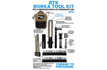 Image of Borka Tools Standard Configuation Adjustable Torque Driver Kit w/ 3pc. Extension Bit Set