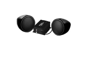 Image of Boss Audio Motorcycle/UTV Speaker and Amplifier System w/ 3in Bluetooth Speakers 600 Watts and Housing, Black MCBK420B