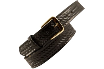 Image of Boston Leather 1.5 Off Duty Belt Basketweave with Gold Hardware, 26in, 6582-3-26-GLD