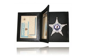 Image of Boston Leather Book Style Badge Case With 2 Id Windows, Soft Leather - 122-S-4143