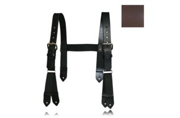 Image of Boston Leather Firefighters H-back Suspenders, Button Attachment, Brown - 9178-BRN-1