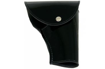 Image of Boston Leather Black Full Grain Leather Flap Holster Plain Fits Glock with Gold Snap, 5030-1-GLD