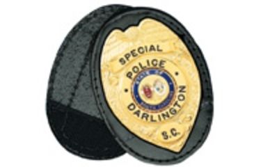 Image of Boston Leather Oval Recess. Badge Holderclip. - 700-4115