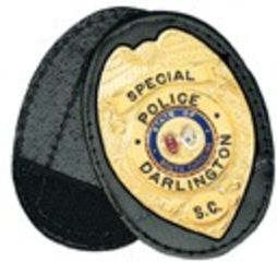 Image of Boston Leather Oval Recess. Badge Holderclip. - 700-4231