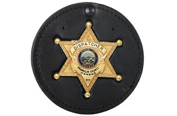Image of Boston Leather Recessed Circle Badgeclip With Ve - 600-5010