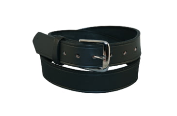 Image of Boston Leather 1 1/2 Lined Off Duty Belts - Mens, Brass, Plain, Black, 50 in, 6582L-1-50-GLD