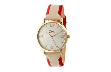 Image of Boum Bm2202 Contraire Ladies Watch, Silver, Red Leather BOUBM2202