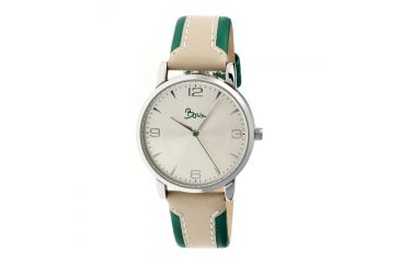 Image of Boum Bm2204 Contraire Ladies Watch, Silver, Green Leather BOUBM2204