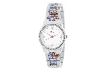 Image of Boum Bon Voyage Unique-Print Ceramic-Bracelet Watch, White, Standard BOUBM3404