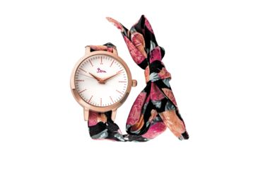 Image of Boum Arc Floral-Print Wrap Watch - Women's, Rose Gold/Black, 34mm, BOUBM5001