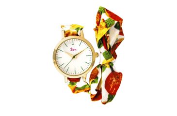 Image of Boum Arc Floral-Print Wrap Watch - Women's, Rose Gold/White, 34mm, BOUBM5003