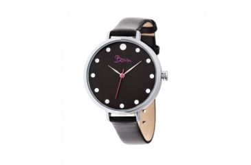 Image of Boum Perle Leather-Band Watch, Silver/Black, BOUBM5101
