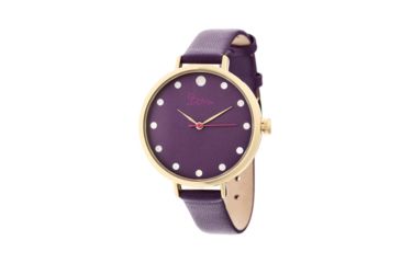 Image of Boum Perle Leather-Band Watch, Gold/Purple, BOUBM5102