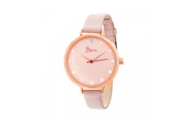 Image of Boum Perle Leather-Band Watch, Rose Gold/Light Pink, BOUBM5105