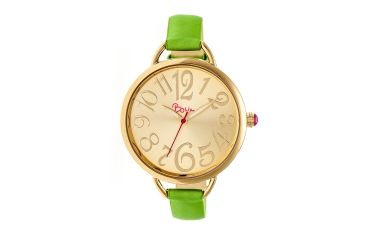 Image of Boum Cirque Sunray-Dial Leather-Band Watch, Green, Standard BOUBM4404