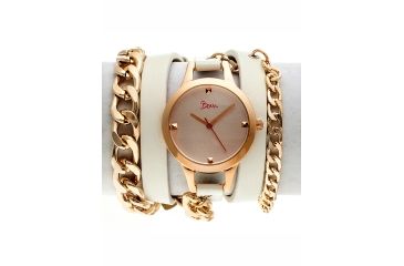 Image of Boum Emballage Multi-Wrap Leather-Band Watch, White, Standard BOUBM3804