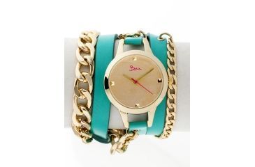 Image of Boum Emballage Multi-Wrap Leather-Band Watch, Turquoise, Standard BOUBM3805