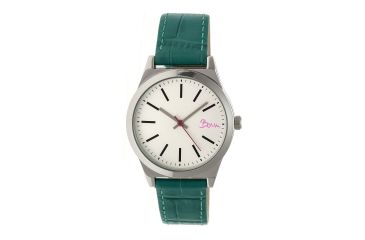 Image of Boum Energie Leather-Band Watch, Silver/Teal, Standard BOUBM4505