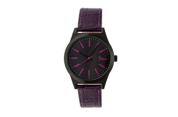 Image of Boum Energie Leather-Band Watch, Black/Plum, Standard BOUBM4507