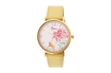 Image of Boum Mademoiselle Floral-Dial Watch, Gold/Yellow, Standard BOUBM3003