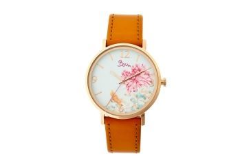 Image of Boum Mademoiselle Floral-Dial Watch, Rose Gold/Camel, Standard BOUBM3005
