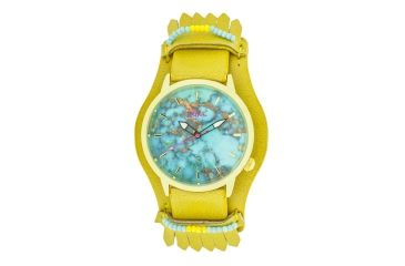 Image of Boum Originaire Leather-Band Watch w/Fringed Sheath, Yellow, Standard BOUBM4002