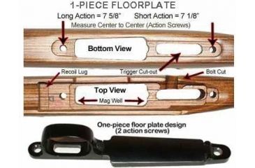 Image of Boyds Hardwood Gunstocks Classic Winchester 70 Long Action 1 Piece Floor Plate Factory Barrel Channel, Walnut 500451004117