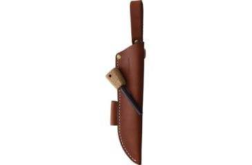 Image of BPS Knives Adventurer Camping Fixed Blade Kniffe, 10.13in Overall, 5.25in, Satin Scandi Grind 1066 Carbon Steel Blade, Walnut Handle, Leather Sheath, ADVENTURERCSHF