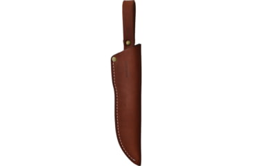 Image of BPS Knives 9.1in 5Cr14MoV Camping Fixed Blade Knife, 9.13in Overall, 4.25in Satin Scandi Grind 5Cr14MoV Blade, Walnut Handle, Leather Sheath, B1SSH