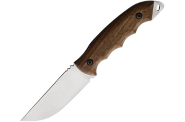 Image of BPS Knives Camping Fixed Blade Knife, 8.75in Overall, 4in, Scandi Grind 1066 Carbon Steel, Satin Blade, Walnut Handle, Leather Sheath, HK4CSH
