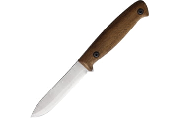 Image of BPS Knives 5Cr14MoV Compact Camping Fixed Blade Knife, 7.75in Overall, 3.63in, Scandi Grind 5Cr14MoV, Satin Blade, Walnut Handle, Leather Sheath, BS1FTSSSH