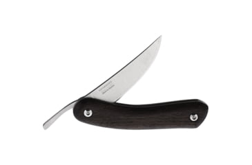 Image of BPS Knives Friction Folding Knife, 5.25in Closed, 3in, 5Cr14MoV, Satin Blade, Black Oiled Oak Handle, Leather Sheath, FRICTION FOLDER