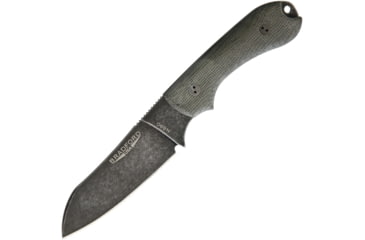 Image of Bradford Knives Guardian 3 Nimbus OD Fixed Blade Knife, 7in Overall, 3.5in N690 SS Sheepsfoot Blade, OD Green Linen Micarta Handle, Nimbus Finish Blade, Black Leather, OD green, 3SF-102N-N690