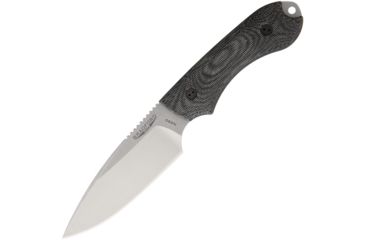 Image of Bradford Knives Guardian 4 3D Fixed Blade Knife, 4.75in, N690 Steel, Standard Edge, Stonewash, Black, Canvas Micarta Handle BRAD4FE101