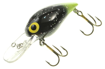 Image of Brads Wiggler Crankbait, Floating/Sinking, Black/Silver Flakes with Chartreuse Tail, 3in, 3/8oz, BW-72