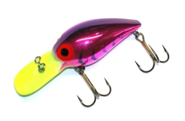 Image of Brads Wiggler Crankbait, Floating/Sinking, Cerise with Purple Herringbone with Chartreuse Bil, 3in, 3/8oz, BW-94