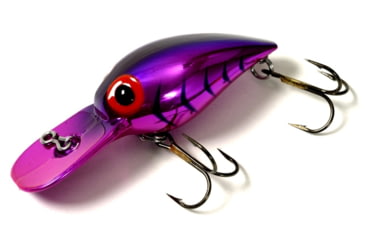 Image of Brads Wiggler Crankbait, Floating/Sinking, Metallic Cerise with Purple Herringbone, 3in, 3/8oz, BW-29