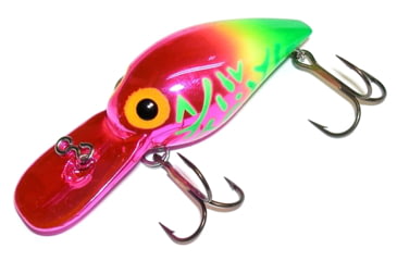 Image of Brads Wiggler Crankbait, Floating/Sinking, Metallic Pink with Chartreuse Tail, 3in, 3/8oz, BW-64