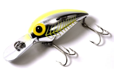 Image of Brads Wiggler Crankbait, Floating/Sinking, Metallic Silver with Chartreuse Herringbone, 3in, 3/8oz, BW-26
